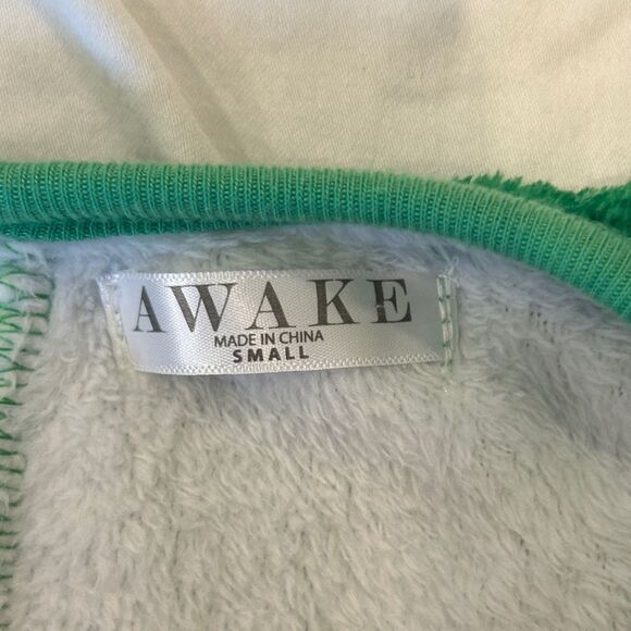 Awake Green Santa's Elves Fleece Zip-Up Onesies Pajamas Costume Size Small - Picture 2 of 8